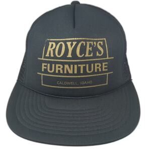 Winner Trucker Hat Black Gold Royce's Furniture Caldwell Idaho Mesh Snapback OS